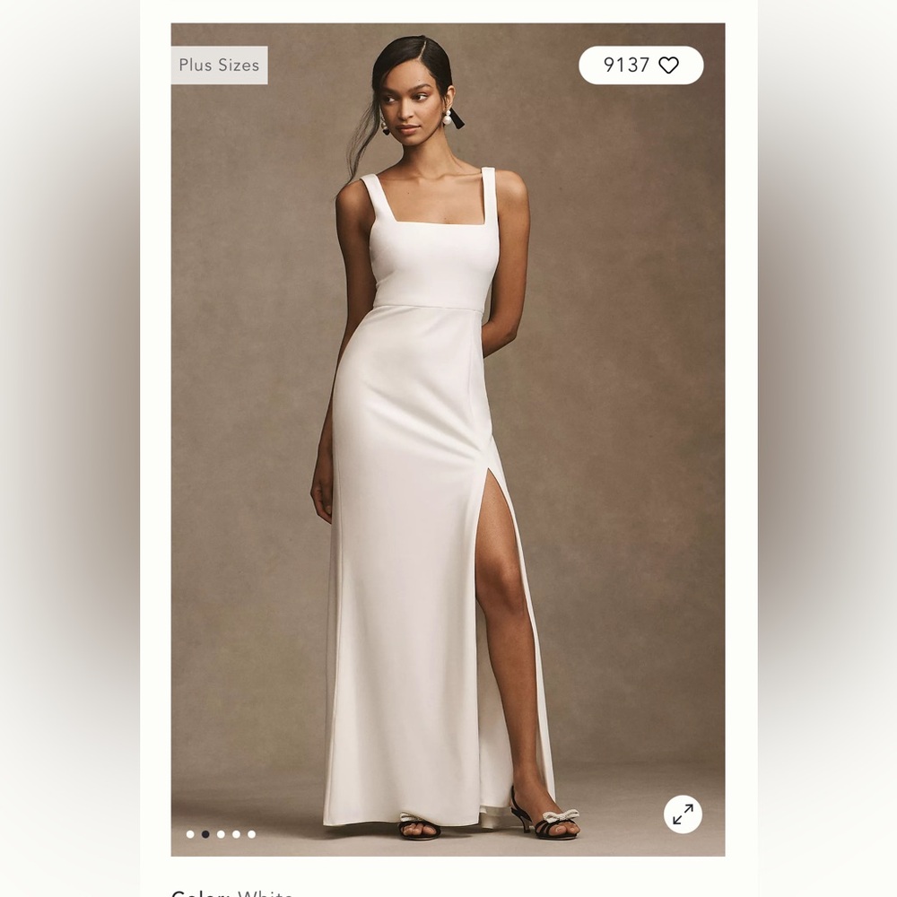 BHLDN Blake Square-Neck Stretch Crepe Maxi Dress | size 4